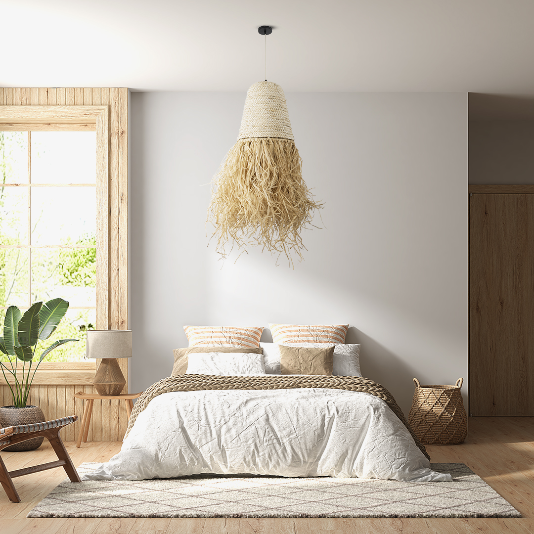 LEDTM® LETA 02189 Boho Κρεμαστό Φωτιστικό Οροφής με Ντουί 1 x E27 AC 220-240V IP20 - Μπεζ - Μ34 x Π34 x Υ70cm - Image 11