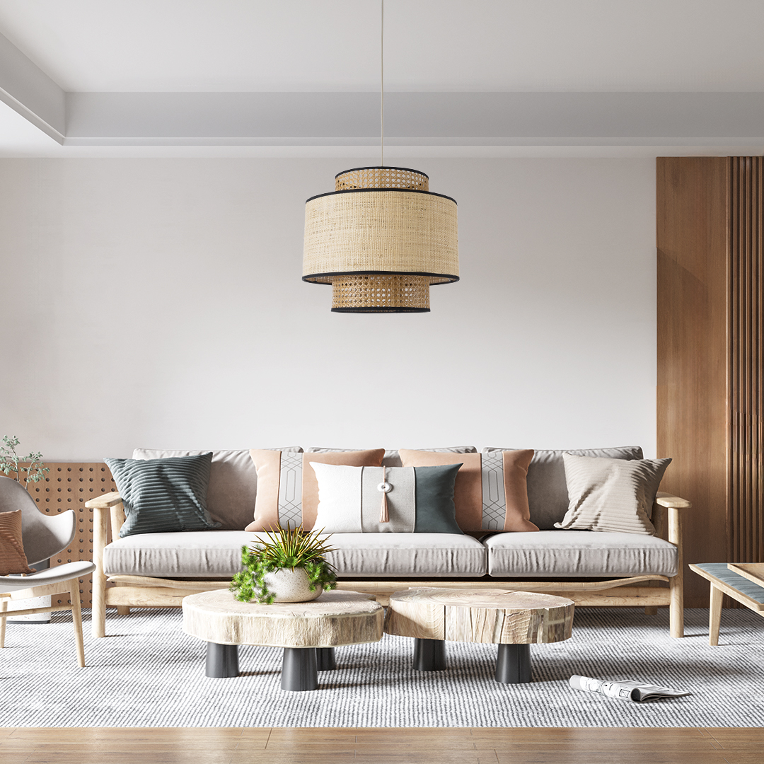 LEDTM® BRAVADO 02386 Boho Κρεμαστό Φωτιστικό Οροφής με Ντουί 1 x E27 AC 220-240V IP20 - Μπεζ- Μ40 x Π40 x Υ35cm - Image 12