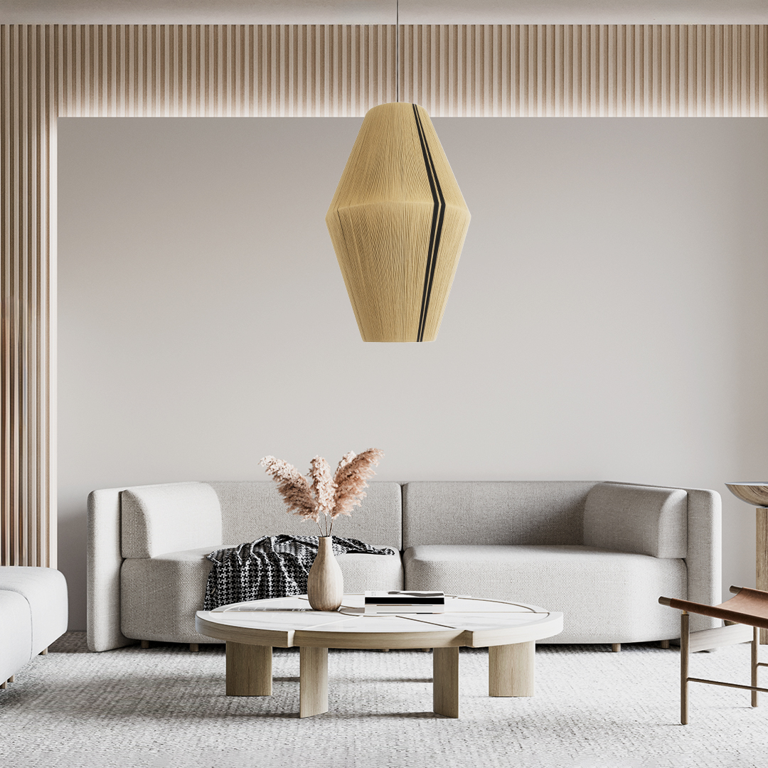 LEDTM® SALERNO 02077 Boho Κρεμαστό Φωτιστικό Οροφής με Ντουί 1 x E27 AC 220-240V IP20 - Μπεζ & Μαύρο - Μ50 x Π50 x Υ80cm - Image 11
