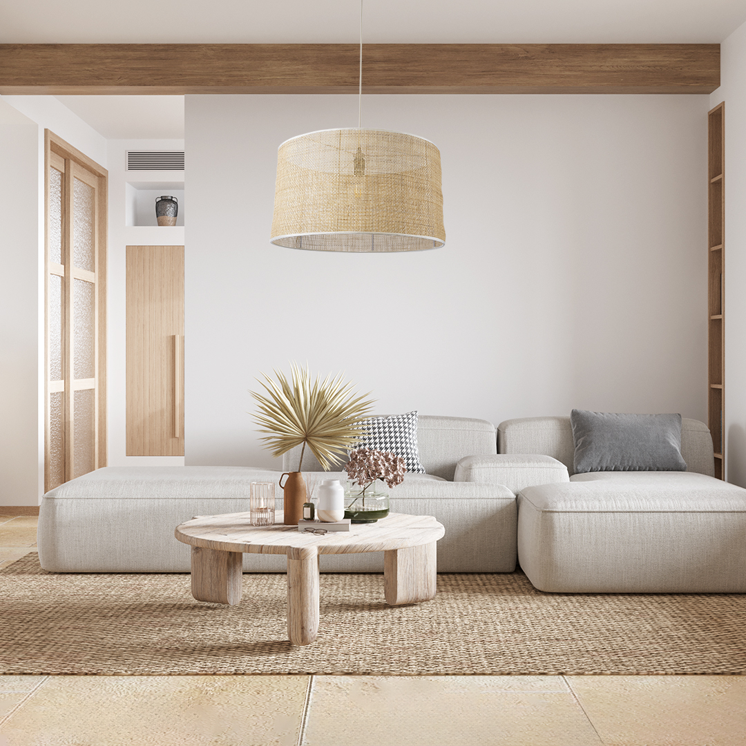LEDTM® YOTTO 01822 Boho Κρεμαστό Φωτιστικό Οροφής με Ντουί 1 x E27 AC 220-240V IP20 - Μπεζ - Μ55 x Π55 x Y30cm - Image 11