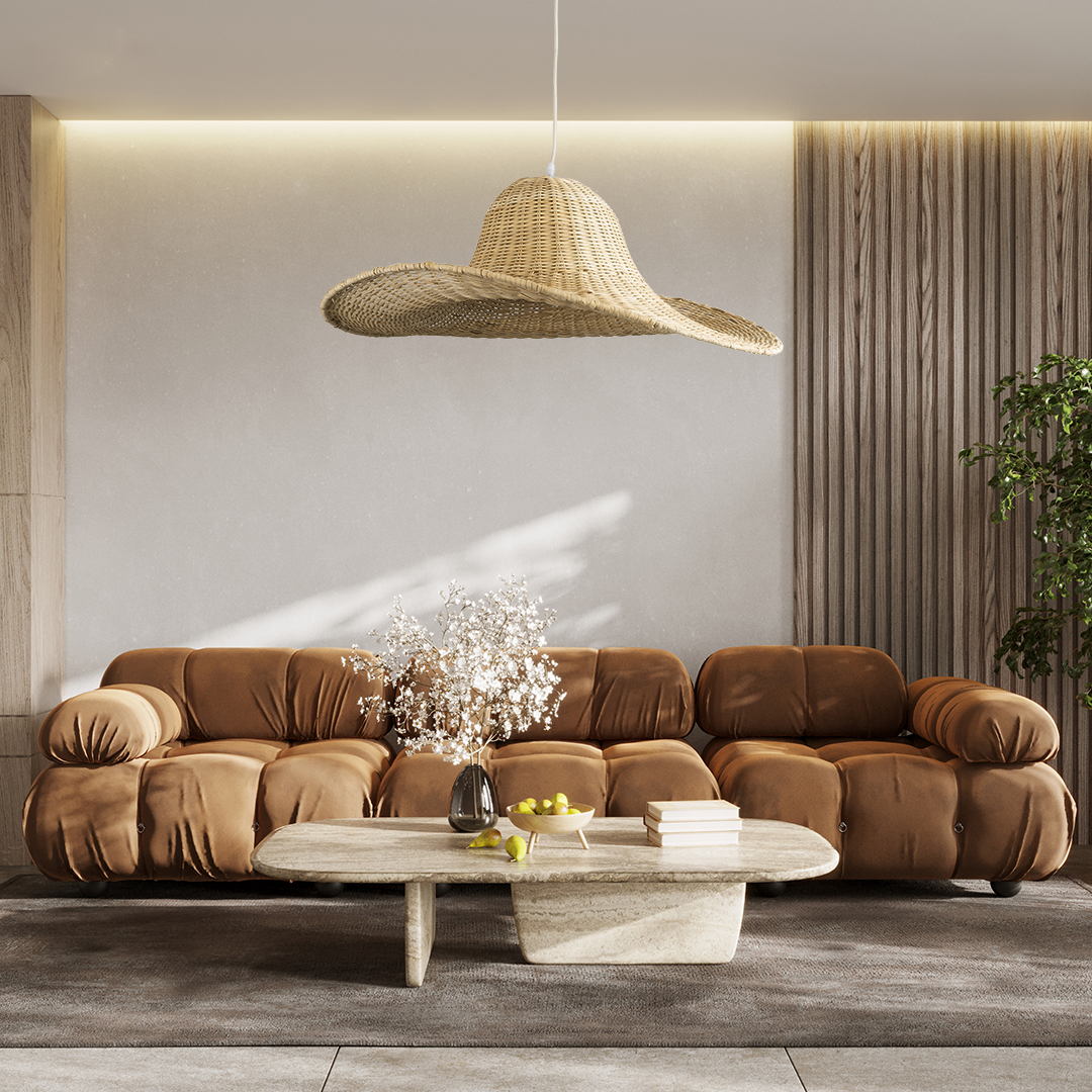 LEDTM® ESPARGOS 02214 Boho Κρεμαστό Φωτιστικό Οροφής με Ντουί 1 x E27 AC 220-240V IP20 - Μπεζ - Μ70 x Π70 x Υ35cm - Image 10