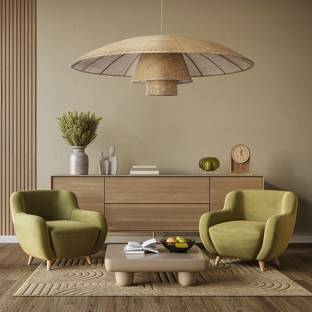 LEDTM® ZORA 02140 Boho Κρεμαστό Φωτιστικό Οροφής με Ντουί 1 x E27 AC 220-240V IP20 - Μπεζ - Μ120 x Π120 x Υ40cm - Image 11