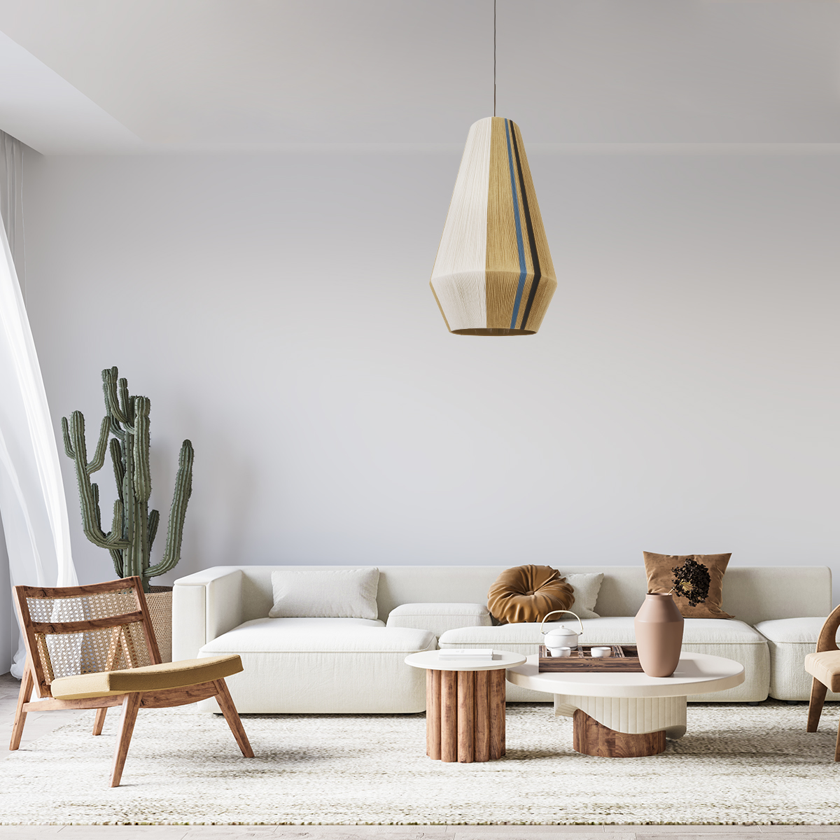 LEDTM® SALERNO 02079 Boho Κρεμαστό Φωτιστικό Οροφής με Ντουί 1 x E27 AC 220-240V IP20 - Πολύχρωμο - Μ50 x Π50 x Υ90cm - Image 10