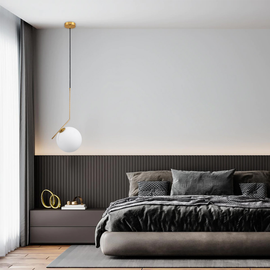 LEDTM® MONROE 00956 Μοντέρνο Κρεμαστό Φωτιστικό Οροφής με Ντουί 1 x E27 AC 220-240V IP20 - Χρυσό & Λευκό - Μ30 x Π30 x Υ75cm - Image 12