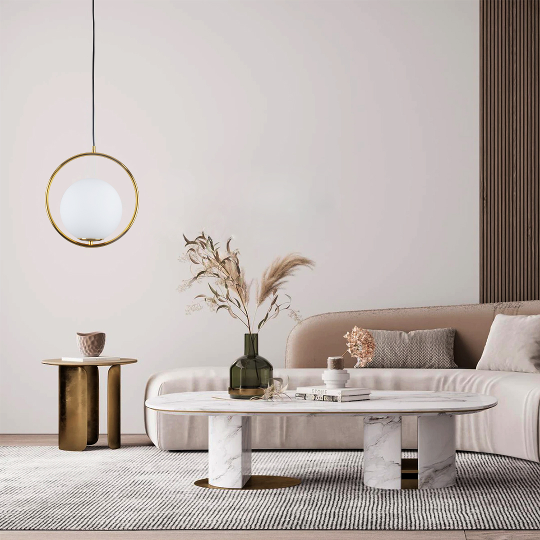 LEDTM® MADRID 00932 Μοντέρνο Κρεμαστό Φωτιστικό Οροφής με Ντουί 1 x E27 AC 220-240V IP20 - Χρυσό & Λευκό - Μ30 x Π20 x Υ30cm - Image 12