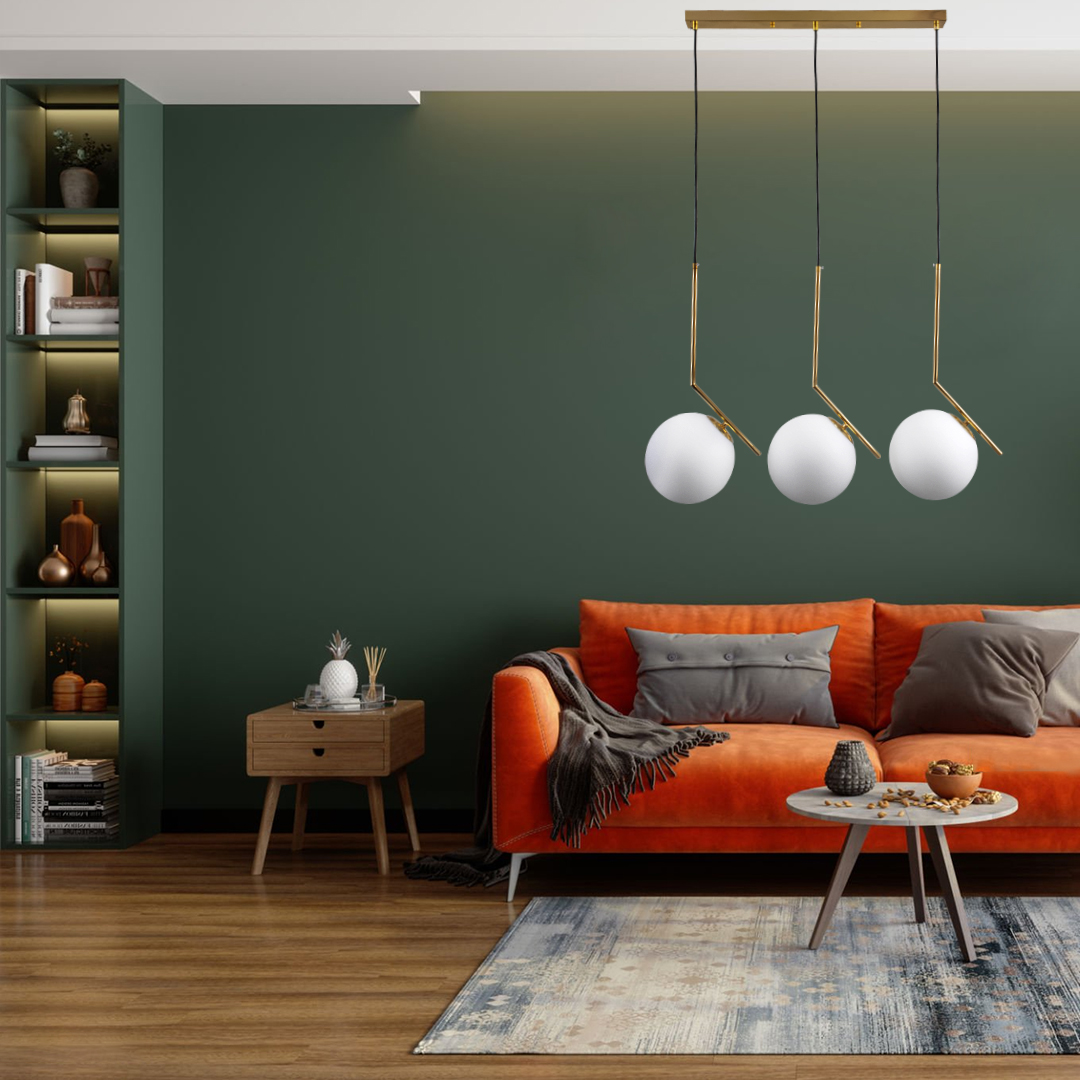 LEDTM® MONROE 00955 Μοντέρνο Κρεμαστό Φωτιστικό Οροφής με Ντουί 3 x E27 AC 220-240V IP20 - Χρυσό & Λευκό - Μ74 x Π25 x Υ50cm - Image 8