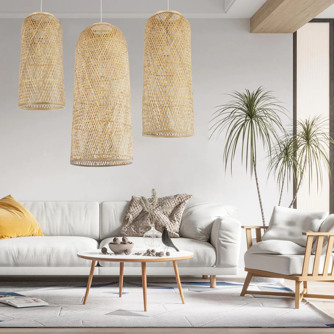 LEDTM® CALERO 01710 Boho Κρεμαστό Φωτιστικό Οροφής με Ντουί 1 x E27 AC 220-240V IP20 - Μπεζ - Μ25 x Π25 x Υ50cm - Image 10