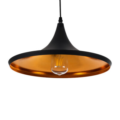 LEDTM® SHANGHAI 01025-B Μοντέρνο Κρεμαστό Φωτιστικό Οροφής με Ντουί 1 x E27 AC 220-240V IP20 - Μαύρο & Χρυσό - Μ37 x Π37 x Υ20cm - Image 6