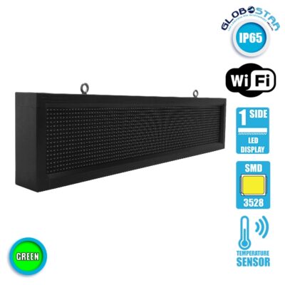 LEDTM®DISPLAY 90252 Κυλιόμενη Ψηφιακή Επιγραφή P10 Μονής Όψης LED AC 220-240V Αδιάβροχο IP65 Πράσινο - WiFi Control μέσω FK APP - Αισθητήρας Θερμοκρασίας & Υγρασίας - Μ104 x Π9 x Υ24cm - 2 Χρόνια Εγγύηση - Image 3