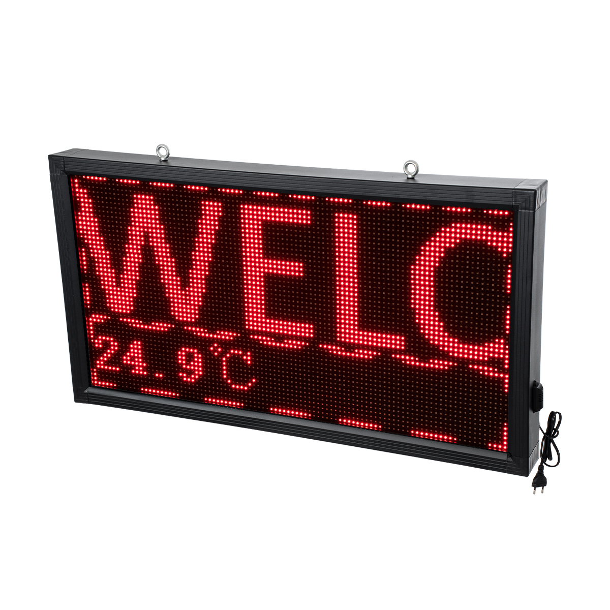 LEDTM® DISPLAY 90296 Κυλιόμενη Ψηφιακή Επιγραφή 96x48cm P10 Μονής Όψης LED AC 220-240V Αδιάβροχο IP65 Κόκκινο - WiFi Control μέσω FK APP - Αισθητήρας Θερμοκρασίας & Υγρασίας - Μ104 x Π9 x Υ56cm - 2 Χρόνια Εγγύηση - Image 8
