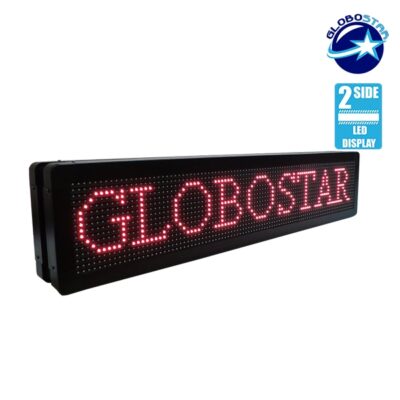 LEDTM®DISPLAY 90301 Κυλιόμενη Ψηφιακή Επιγραφή P10 Διπλής Όψης LED AC 220-240V Αδιάβροχο IP65 Κόκκινο - WiFi Control μέσω FK APP - Αισθητήρας Θερμοκρασίας & Υγρασίας - Μ104 x Π12 x Υ20cm - 2 Χρόνια Εγγύηση - Image 6