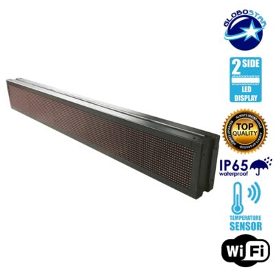 LEDTM®DISPLAY 90311 Κυλιόμενη Ψηφιακή Επιγραφή P10 Διπλής Όψης LED AC 220-240V Αδιάβροχο IP65 Κόκκινο - WiFi Control μέσω FK APP - Αισθητήρας Θερμοκρασίας & Υγρασίας - Μ168 x Π12 x Υ24cm - 2 Χρόνια Εγγύηση - Image 4