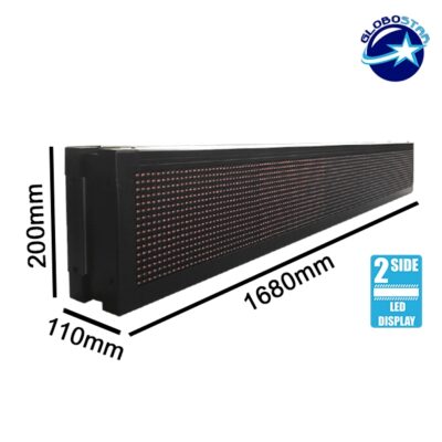 LEDTM®DISPLAY 90311 Κυλιόμενη Ψηφιακή Επιγραφή P10 Διπλής Όψης LED AC 220-240V Αδιάβροχο IP65 Κόκκινο - WiFi Control μέσω FK APP - Αισθητήρας Θερμοκρασίας & Υγρασίας - Μ168 x Π12 x Υ24cm - 2 Χρόνια Εγγύηση - Image 7
