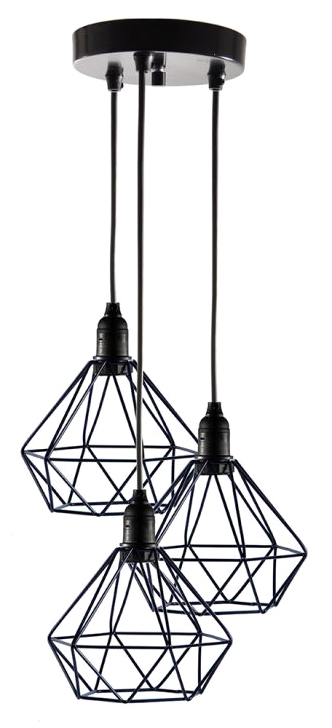 LEDTM τρίφωτο φωτιστικό οροφής HLL-0004, E27, Φ20, μεταλλικό, μαύρο