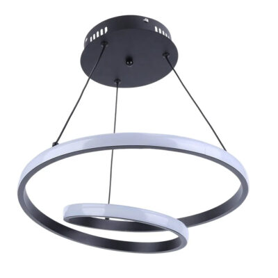 LEDTM LED φωτιστικό οροφής HLL-0154, 25W, 4000K, Φ40cm, 1m, μαύρο