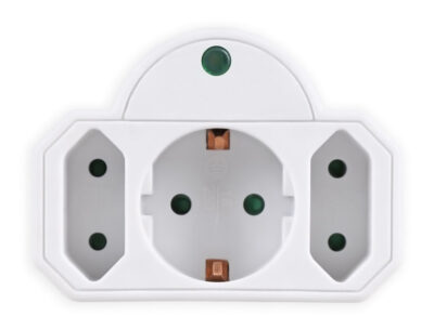 LEDTM αντάπτορας ρεύματος PT-816, 1x schuko, 2x euro, 16A, λευκός