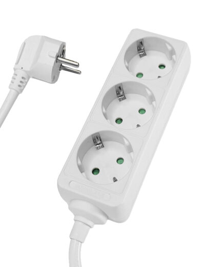 LEDTM πολύπριζο PT-868, 3x schuko, 16A, 1.5m, λευκό