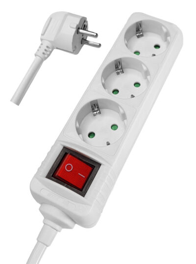 LEDTM πολύπριζο PT-873, 3x schuko, 16A, 1.5m, λευκό