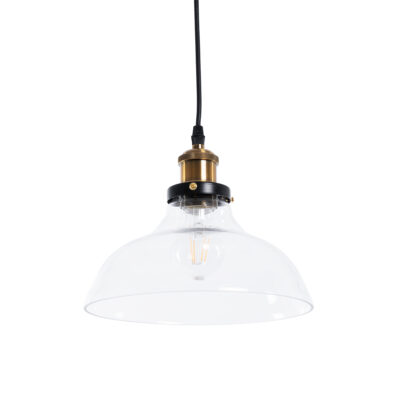 LEDTM® BINGLEY 01075 Vintage Κρεμαστό Φωτιστικό Οροφής με Ντουί 1 x E27 AC 220-240V IP20 - Διάφανο & Χρυσό - Μ24.5 x Π24.5 x Υ15cm - Image 6