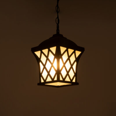 LEDTM® LINCOLN 01399 Vintage Κρεμαστό Φωτιστικό Πλέγμα Μονόφωτο 1 x E27 IP20 Καφέ Μεταλλο με Διάφανο Γυαλί - Μ19 x Π19 x Υ20cm - Image 3