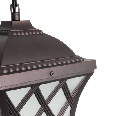 LEDTM® LINCOLN 01399 Vintage Κρεμαστό Φωτιστικό Πλέγμα Μονόφωτο 1 x E27 IP20 Καφέ Μεταλλο με Διάφανο Γυαλί - Μ19 x Π19 x Υ20cm - Image 8