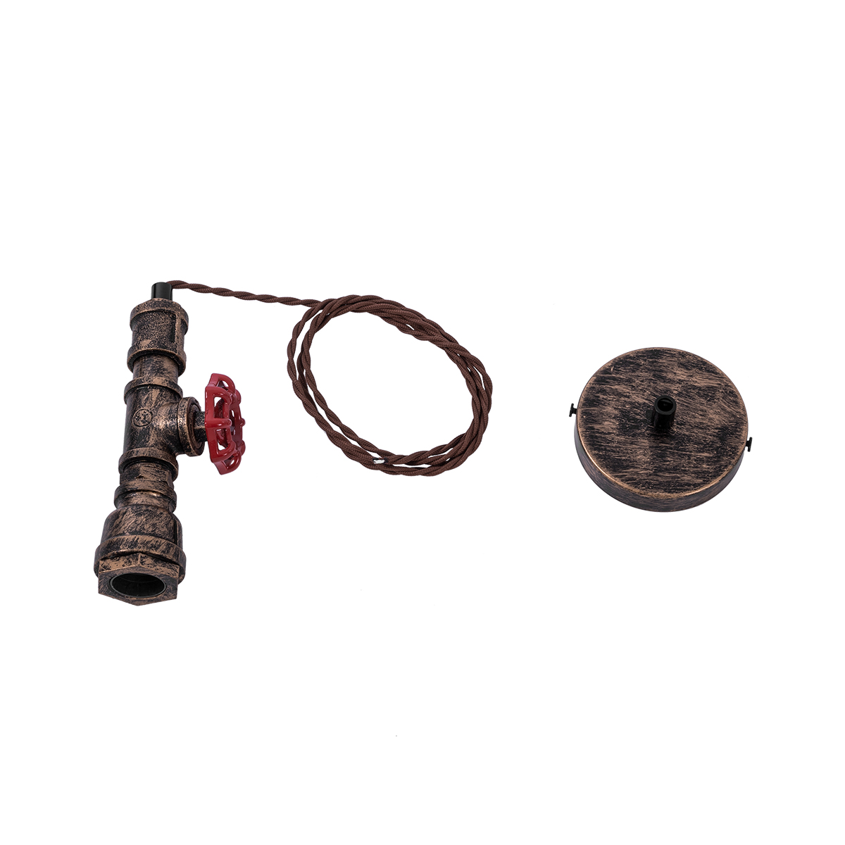 LEDTM® SPIGOT 01413 Vintage Κρεμαστό Φωτιστικό Οροφής με Ντουί 1 x E27 AC 220-240V IP20 - Χάλκινο & Κόκκινο - Μ5 x Π5 x Y20cm - Image 12