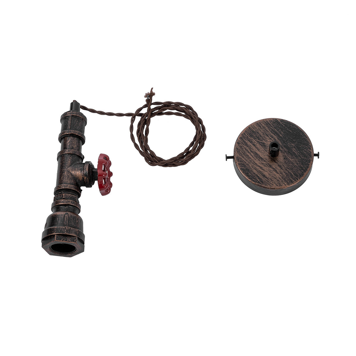 LEDTM® SPIGOT 01414 Vintage Κρεμαστό Φωτιστικό Οροφής με Ντουί 1 x E27 AC 220-240V IP20 - Καφέ & Κόκκινο - Μ5 x Π5 x Y20cm - Image 12