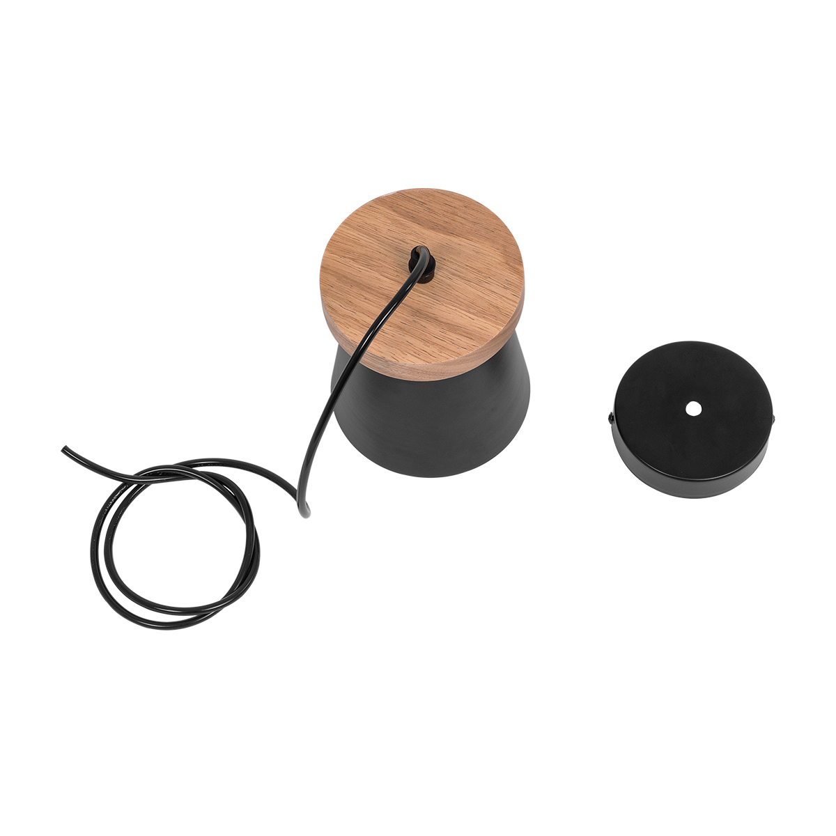 LEDTM® LANA 01424 Μοντέρνο Κρεμαστό Φωτιστικό Οροφής με Ντουί 1 x E27 AC 220-240V IP20 - Μαύρο & Καφέ - Μ13 x Π13 x Y17cm - Image 10