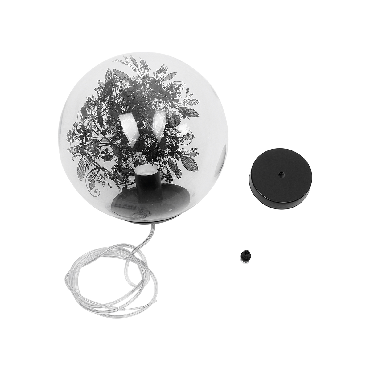 LEDTM® HARPER 01512 Μοντέρνο Κρεμαστό Φωτιστικό Οροφής με Ντουί 1 x E27 AC 220-240V IP20 - Διάφανο & Μαύρο - Μ25 x Π25 x Υ30cm - Image 10