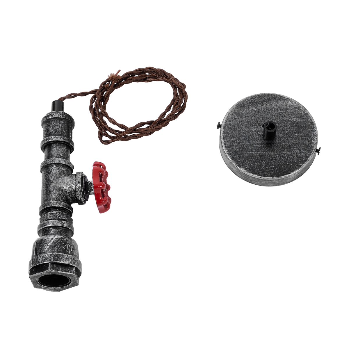 LEDTM® SPIGOT 01583 Vintage Κρεμαστό Φωτιστικό Οροφής με Ντουί 1 x E27 AC 220-240V IP20 - Ασημί & Κόκκινο - Μ5 x Π5 x Y20cm - Image 12