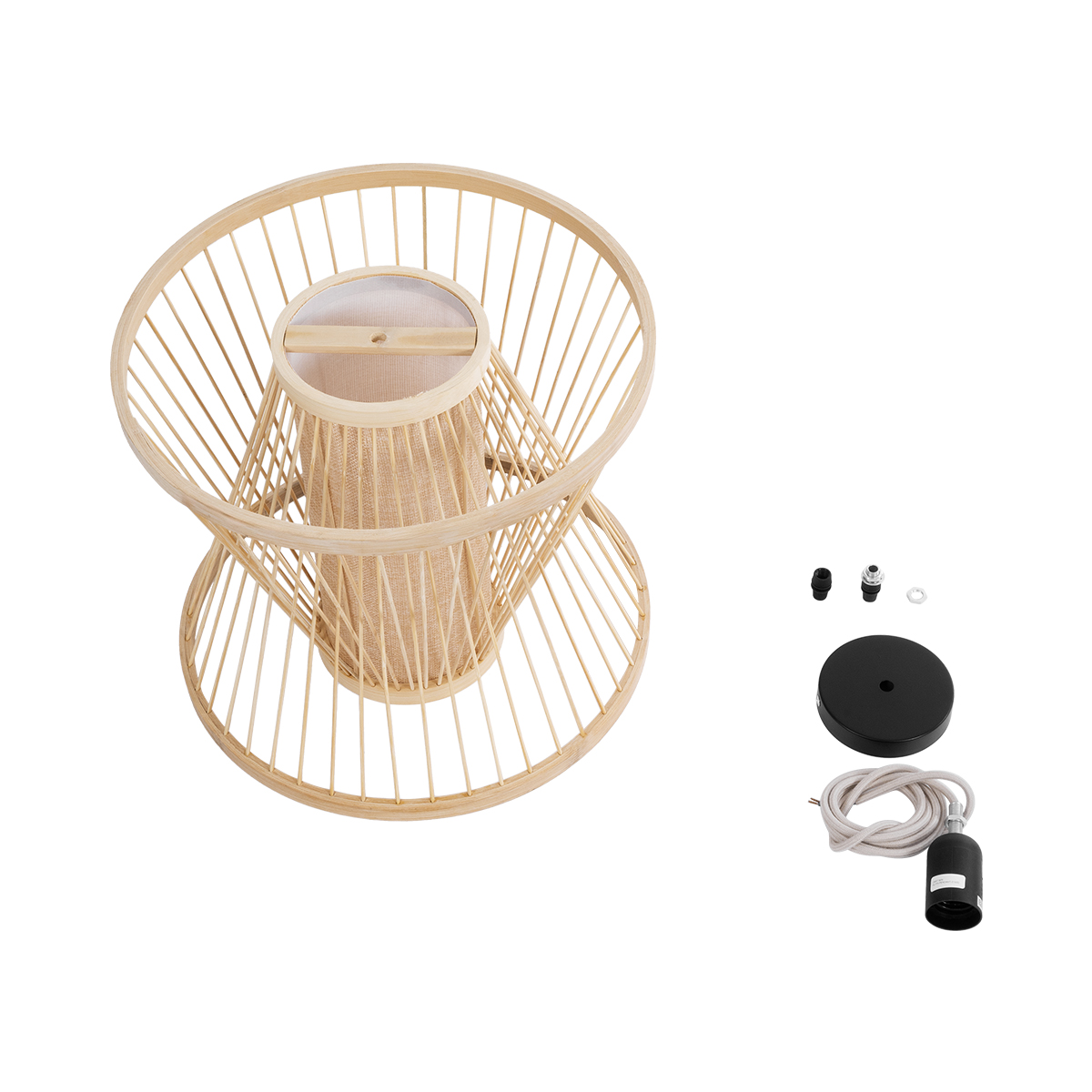 LEDTM® HIBISCUS 01632 Boho Κρεμαστό Φωτιστικό Οροφής με Ντουί 1 x E27 AC 220-240V IP20 - Μπεζ - Μ35 x Π35 x Y30cm - Image 11