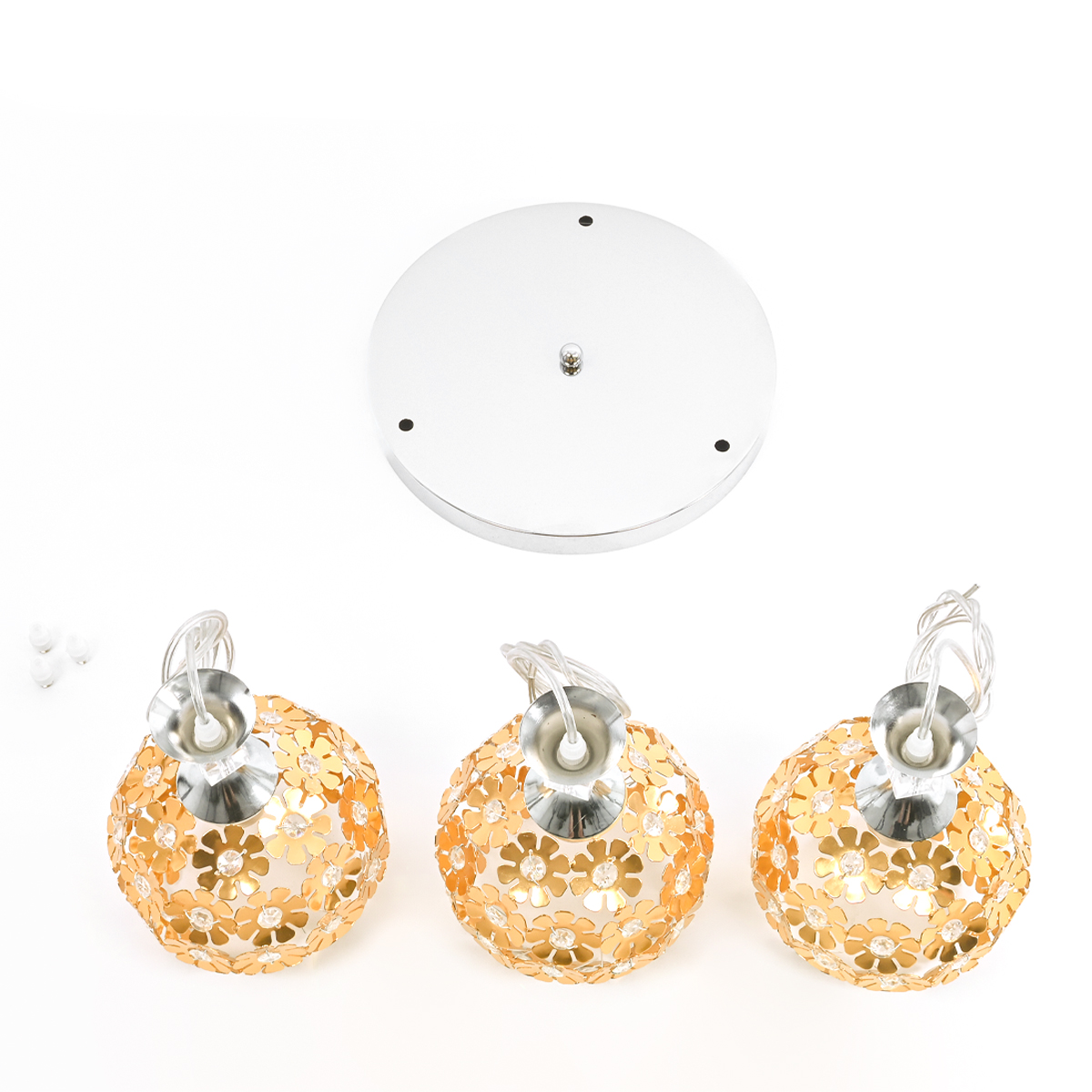 LEDTM® BOUQUET 01670 Μοντέρνο Κρεμαστό Φωτιστικό Οροφής με Ντουί 3 x E27 AC 220-240V IP20 - Πολύχρωμο - Μ46 x Π46 x Y23cm - Image 10