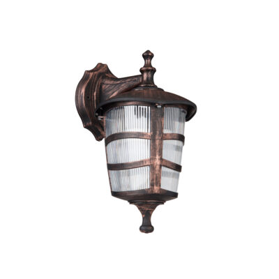 LEDTM® ZARDIN 203-0226 Vintage Επιτοίχιο Φωτιστικό Φαναράκι Μονόφωτο 1 x E27 IP44 Χάλκινο Πλαστικό - Μ22 x Π17 x Υ27cm