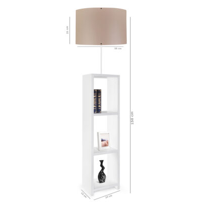 Alternative view of LEDTM® WOODO 204-0052 Μοντέρνο Επιδαπέδιο Φωτιστικό με Ντουί 1 x E27 AC 220-240V IP20 - Λευκό & Μπεζ - Μ38 x Π38 x Υ150cm