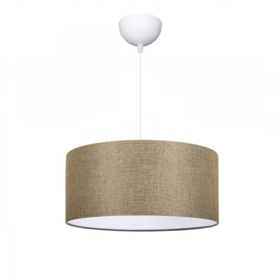LEDTM® LOFTY 204-0090 Μοντέρνο Κρεμαστό Φωτιστικό Kαπέλο Μονόφωτο 1 x E27 IP20 Μπεζ Ύφασμα - Μ38 x Π38 x Υ26cm