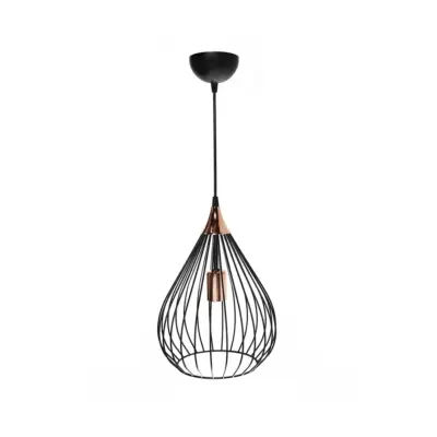 LEDTM® RADIARO 201-0015 Vintage Κρεμαστό Φωτιστικό Πλέγμα Μονόφωτο 1 x E27 IP20 Μαύρο Μέταλλο - Μ26 x Π26 x Υ35cm