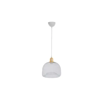 LEDTM® GLOZIA 201-0017 Μοντέρνο Κρεμαστό Φωτιστικό Πλέγμα Μονόφωτο 1 x E27 IP20 Λευκό & Χρυσό Μέταλλο - Μ25 x Π25 x Υ26cm