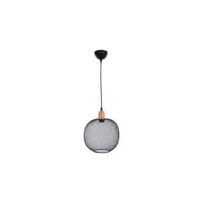 LEDTM® SOLUX 201-0019 Μοντέρνο Κρεμαστό Φωτιστικό Πλέγμα Μονόφωτο 1 x E27 IP20 Μαύρο & Μπρούτζινο Μέταλλο - Μ25 x Π25 x Υ32cm