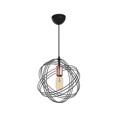 LEDTM® GLOWN 201-0023 Μοντέρνο Κρεμαστό Φωτιστικό Πλέγμα Μονόφωτο 1 x E27 IP20 Μαύρο Μέταλλο - Μ30 x Π30 x Υ33cm