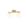 LEDTM® LUCENA 201-0035 Vintage Φωτιστικό Οροφής Ράγα Δίφωτο 2 x E27 IP20 Χρυσό Μέταλλο με Λευκό Γυαλί - Μ50 x Π20 x Υ25cm