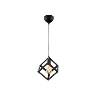 LEDTM® DISE 201-0049 Μοντέρνο Κρεμαστό Φωτιστικό Κύβος Μονόφωτο 1 x E27 IP20 Μαύρο Μέταλλο - Μ28 x Π28 x Υ31cm