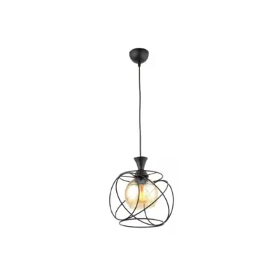 LEDTM® GLINDER 201-0068 Vintage Κρεμαστό Φωτιστικό Οροφής Πλέγμα Μονόφωτο 1 x E27 IP20 Μαύρο Μέταλλο - Μ25 x Π18 x Υ24cm