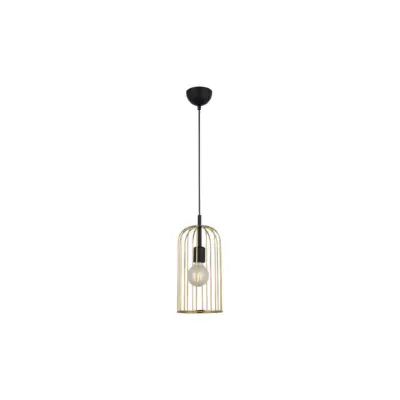 LEDTM® GLOMIA 201-0085 Vintage Κρεμαστό Φωτιστικό Πλέγμα Μονόφωτο 1 x E27 IP20 Μαύρο & Μπρούτζινο Μέταλλο - Μ14 x Π14 x Υ27cm