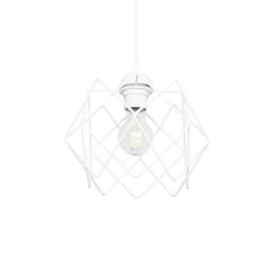 LEDTM® VORTEX 203-0001 Mοντέρνο Κρεμαστό Φωτιστικό Πλέγμα Μονόφωτο 1 x E27 IP20 Λευκό Μέταλλο - Μ23.5 x Π23.5 x Υ20cm