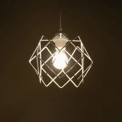 LEDTM® VORTEX 203-0001 Mοντέρνο Κρεμαστό Φωτιστικό Πλέγμα Μονόφωτο 1 x E27 IP20 Λευκό Μέταλλο - Μ23.5 x Π23.5 x Υ20cm - Image 3