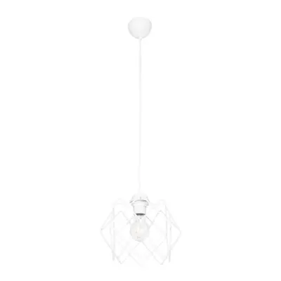 LEDTM® VORTEX 203-0001 Mοντέρνο Κρεμαστό Φωτιστικό Πλέγμα Μονόφωτο 1 x E27 IP20 Λευκό Μέταλλο - Μ23.5 x Π23.5 x Υ20cm - Image 4