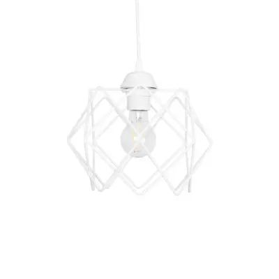 LEDTM® VORTEX 203-0001 Mοντέρνο Κρεμαστό Φωτιστικό Πλέγμα Μονόφωτο 1 x E27 IP20 Λευκό Μέταλλο - Μ23.5 x Π23.5 x Υ20cm - Image 5