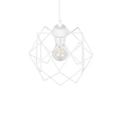 LEDTM® VORTEX 203-0001 Mοντέρνο Κρεμαστό Φωτιστικό Πλέγμα Μονόφωτο 1 x E27 IP20 Λευκό Μέταλλο - Μ23.5 x Π23.5 x Υ20cm - Image 7