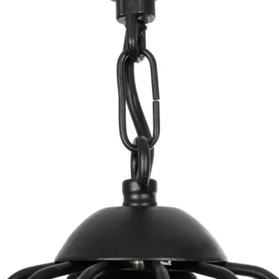 LEDTM® ZION 203-0003 Vintage Κρεμαστό Φωτιστικό Σχοινί Μονόφωτο 1 x E27 IP20 Μαύρο Μέταλλο με Μπεζ Σχοινί - Μ33 x Π33 x Υ29cm - Image 9