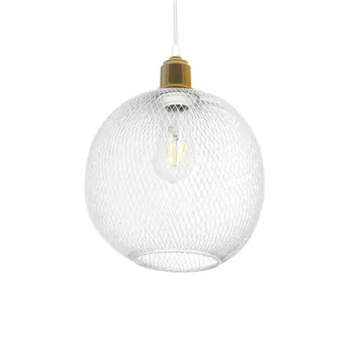 LEDTM® WIRE 203-0005 Μοντέρνο Κρεμαστό Φωτιστικό Πλέγμα Μονόφωτο 1 x E27 IP20 Λευκό Μέταλλο - Μ25 x Π25 x Υ30cm